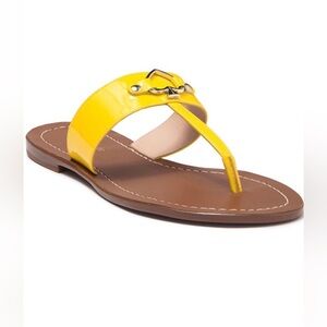 Kate Spade Camila Yellow Patent Sandals | Size 8.5 | Gold Heart Hardware